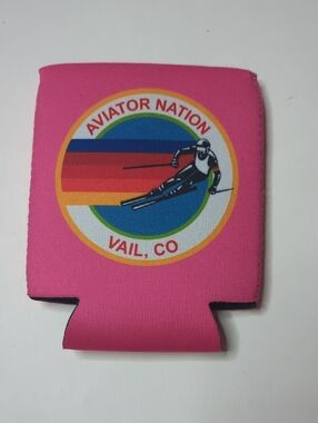 Aviator Nation Drink Koozie Beverage Insulator Pink NEW
